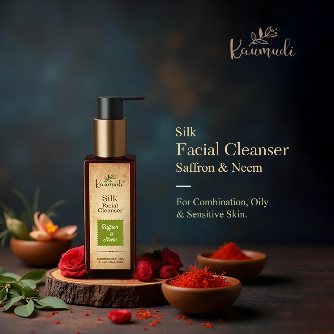 Silk Facial Cleanser with Saffron & Neem for Oily, Combination & Sensitive Skin